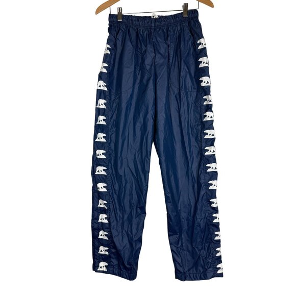 Pace Setter Vtg Polar Bear Zip-Leg Track Pants Women’s Large Blue Nylon Canada - Picture 1 of 12